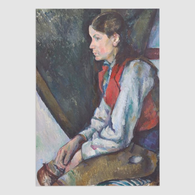 Papel De Seda Paul Cezanne - Menino no Colete Vermelho (Criador carregado)