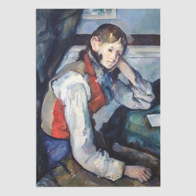 Papel De Seda Paul Cezanne - Menino no Colete Vermelho (Criador carregado)