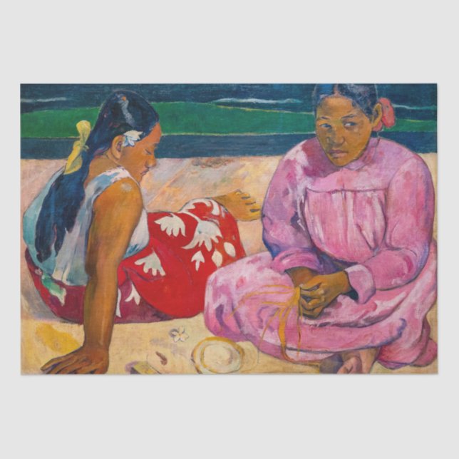 Papel De Seda Paul Gauguin - Mulheres taitianas na praia (Frente )