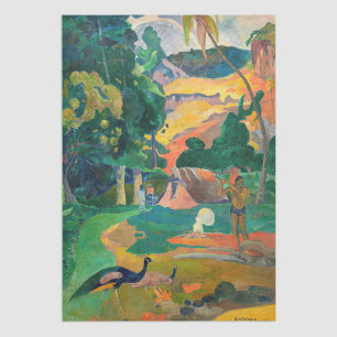 Papel De Seda Paul Gauguin - Paisagem com Peacocks / Matamoe
