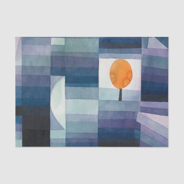 Papel De Seda Paul Klee Precursor do Outono Azul Moderno Abstrat (Frente )