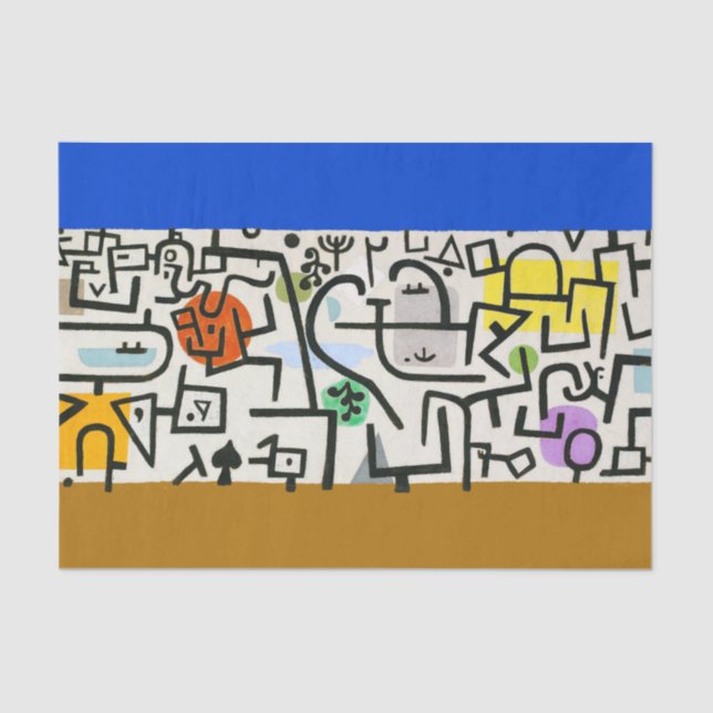 Papel De Seda Paul Klee Rich Harbor Abstrato Expressionismo (Frente )