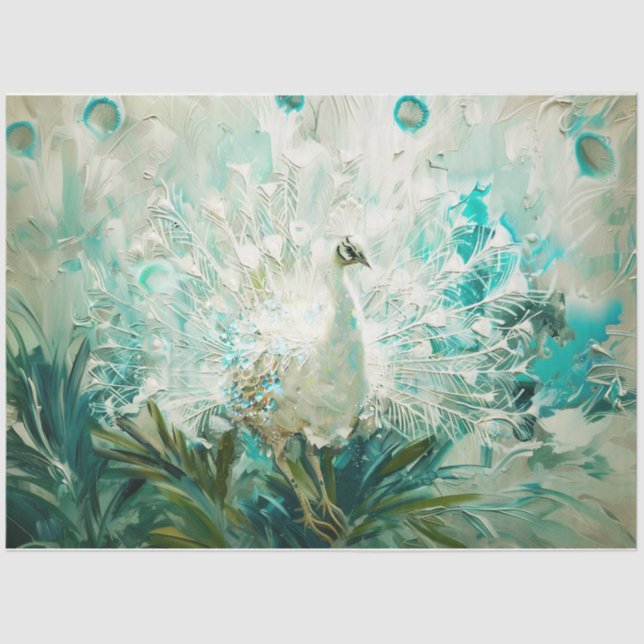 Papel De Seda Pavão Branco (Frente )