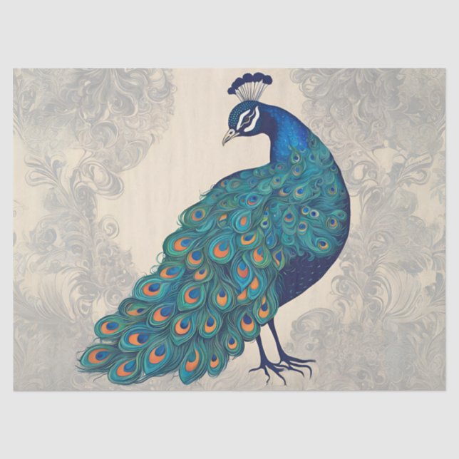 Papel De Seda Pavão Caprichoso (Frente )