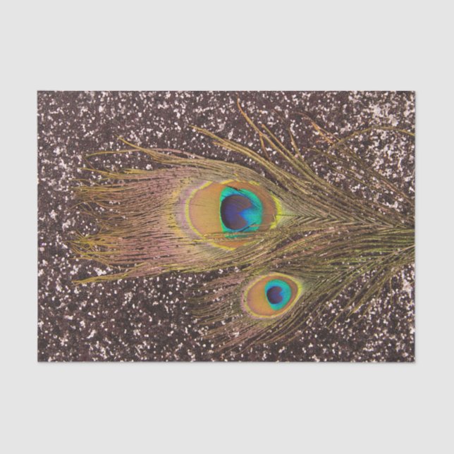 Papel De Seda Pavão Com Folhas (Frente )