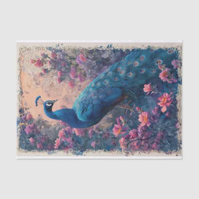 Papel De Seda Pavão de Posicionamento Dramático (Frente )