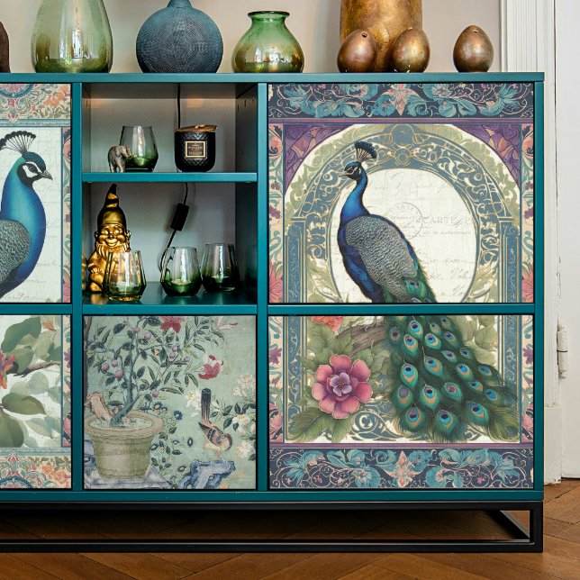 Papel De Seda Pavão - Ephemera Floral Elegante Elegante Roxo (Criador carregado)