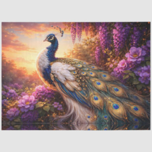 Papel De Seda Pavão na montanha ao amanhecer