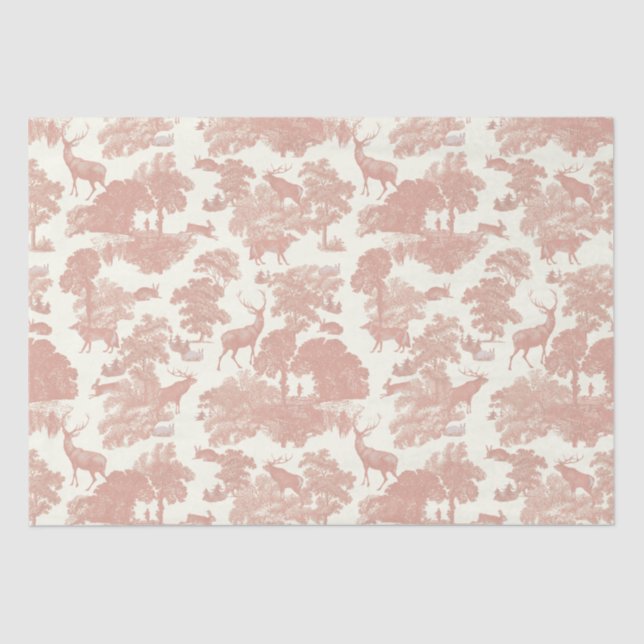 Papel De Seda Pavimento de Veado de Borrão Rosa-Rosa-Chic Elegan (Frente )