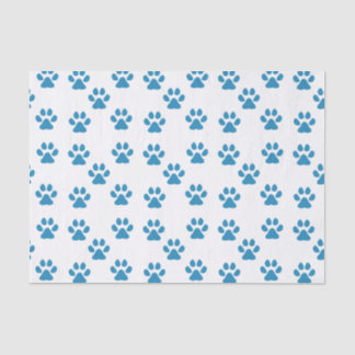 Papel De Seda Pawprint azul