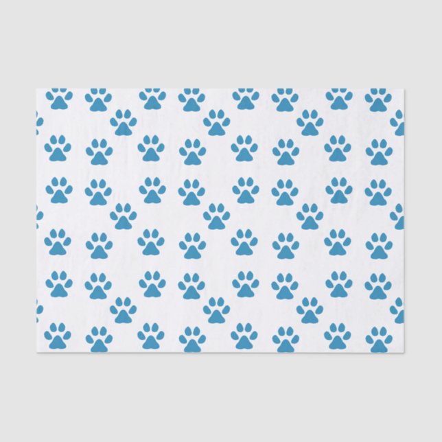 Papel De Seda Pawprint azul (Frente )