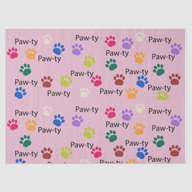 Papel De Seda Pawty dog aniversario pawty gith giwty (Frente )