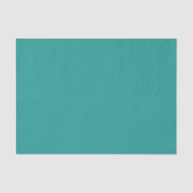 Papel De Seda Pé-de-cabeça Saturada Verde Azul-Teal Sólido (Frente )