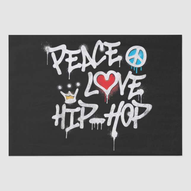 Papel De Seda Peace Love Hip Hop Dancing (Frente )