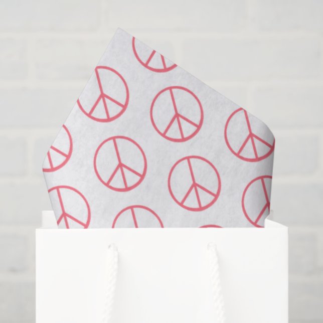 Papel De Seda Peace Sign Orange Groovy Retro Fun (Sacola de presentes)