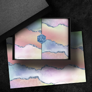 Papel De Seda Peach Agate Bonito Ombro de Aquarela Holográfic