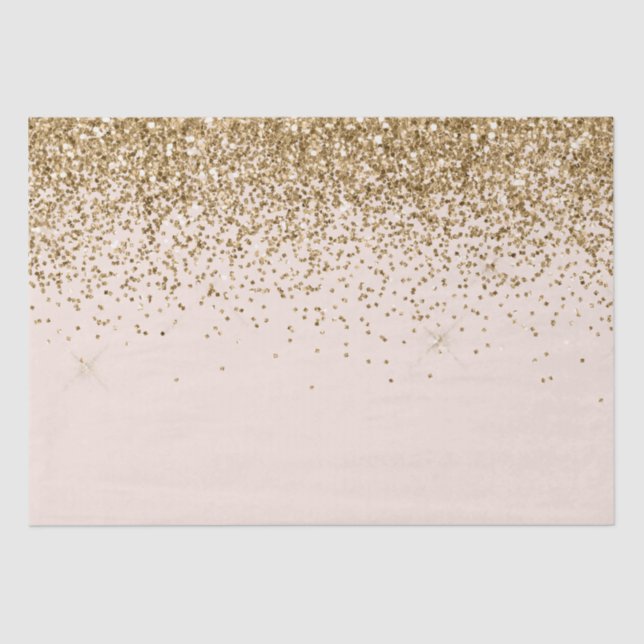 Papel De Seda Peach Blush Dourado Glam Glitter Casamento (Frente )