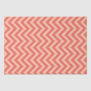 Papel De Seda Peach e Cranberry Chevron