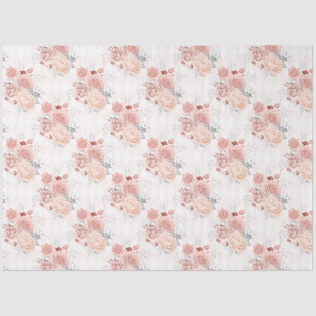 Papel De Seda Peach e Silver Series Design 11 (Frente )