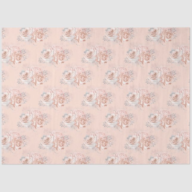 Papel De Seda Peach e Silver Series Design 15 (Frente )