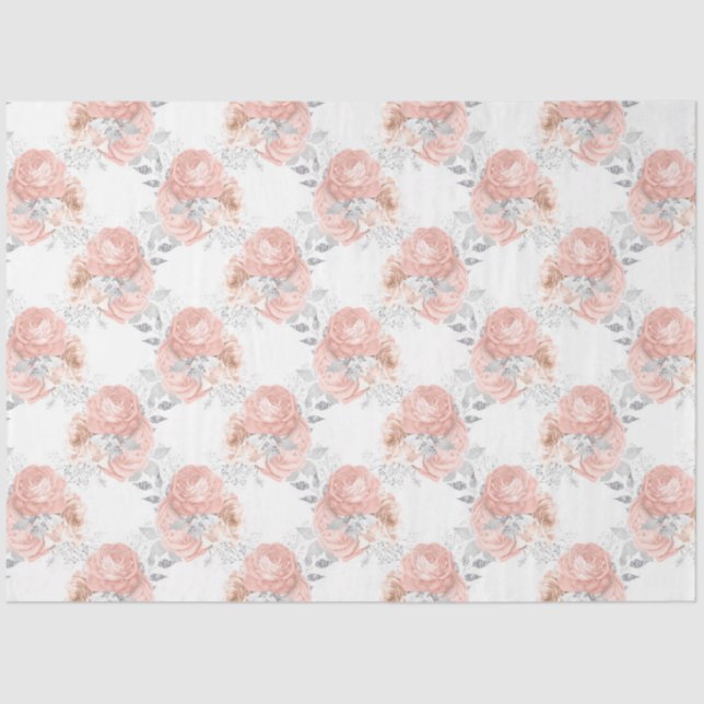 Papel De Seda Peach e Silver Series Design 2 (Frente )