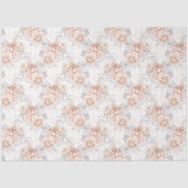 Papel De Seda Peach e Silver Series Design 3 (Frente )