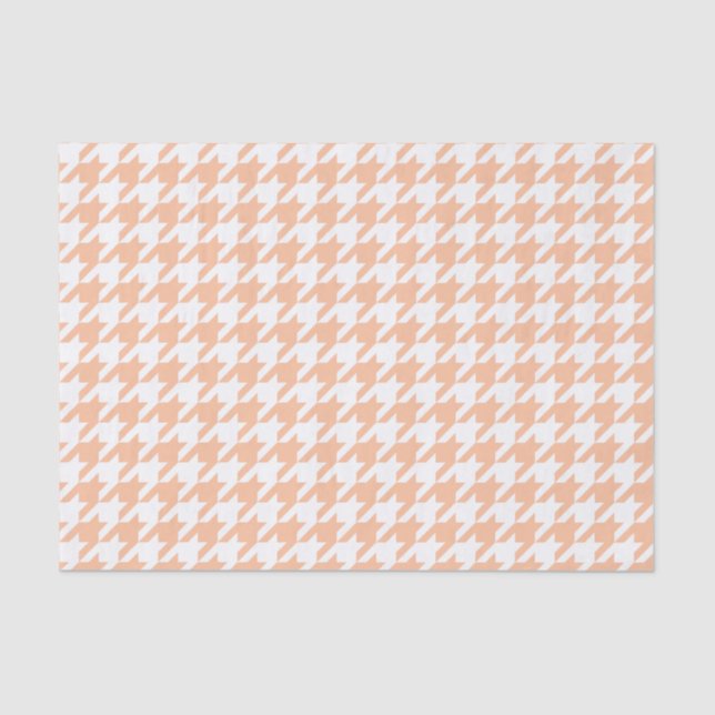 Papel De Seda Peach e White Houndstooth (Frente )