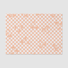 Papel De Seda Peach Fuzz Cherry Gingham Patterno
