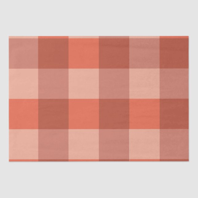 Papel De Seda Peach Fuzz Orange Checkerboard Patterno (Frente )