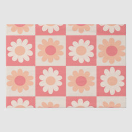 Papel De Seda Peach Fuzz Retro Flowers verificado Padrão