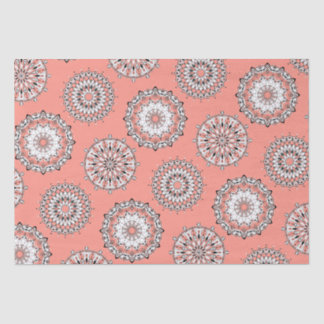 Papel De Seda Peach Mandalas - Tecido