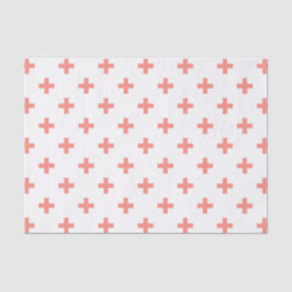 Papel De Seda Peach polka cruza em branco