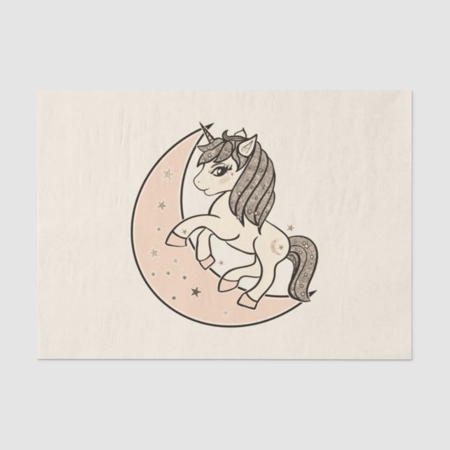 Papel De Seda Peachy Blush Rosa Celestial Lua Chá de Bebê (Frente )