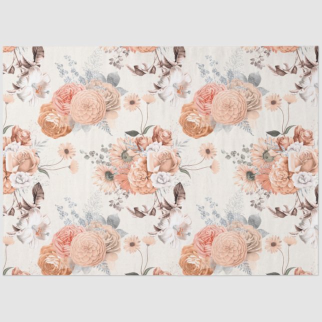 Papel De Seda Peachy Floral Series Design 2 (Frente )
