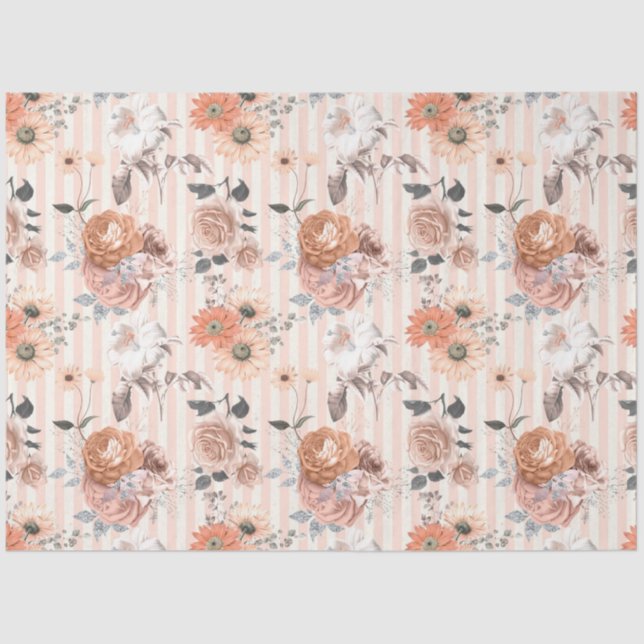 Papel De Seda Peachy Floral Series Design 3 (Frente )