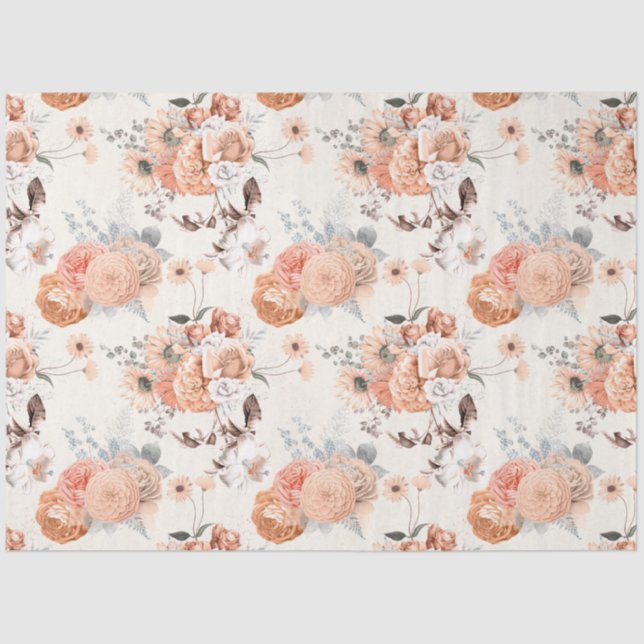 Papel De Seda Peachy Floral Series Design 8 (Frente )