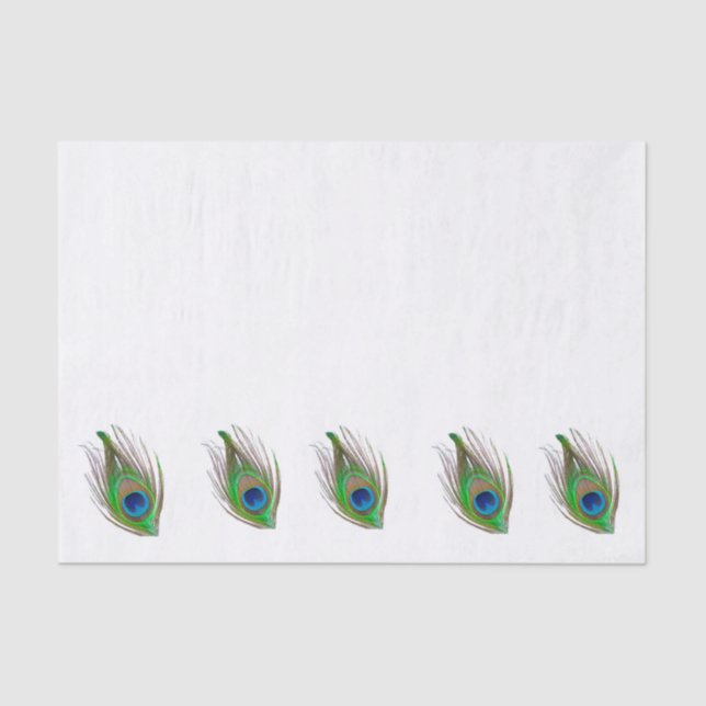 Papel De Seda Peacock feather bordered tissue paper (Frente )