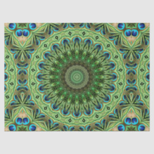 Papel De Seda Peacock Mandala Kaleidoscope Medallion Flor