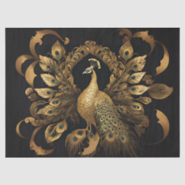 Papel De Seda Peacock ouro