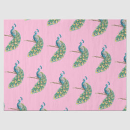 Papel De Seda Peacock Series Design 3 Pink Tissue Paper