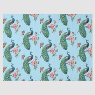 Papel De Seda Peacock Series Design 4 Blue Tissue Paper