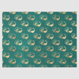 Papel De Seda Peacocks Dourados de Abstrato na página de dissoci