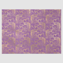 Papel De Seda Peacocks Dourados do Boho na Desligar Lavanda