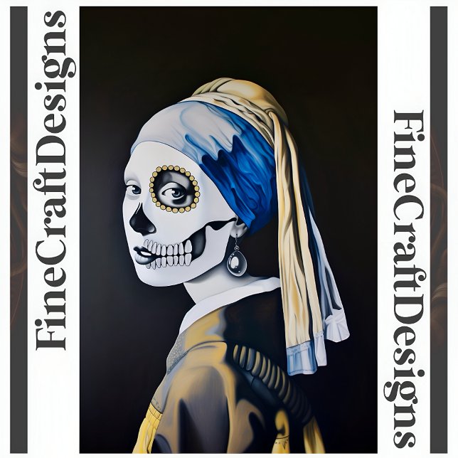 Papel De Seda Pearl Earring Skull Vermeer Parody Decoupage L 134 (Criador carregado)