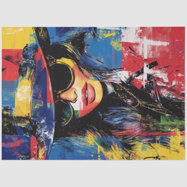 Papel De Seda Peça de Arte para Mulher Deco Abstrato Deco (Frente )