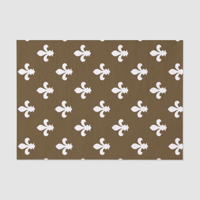Papel De Seda Pecan Neutral Fleur de Lys (Frente )
