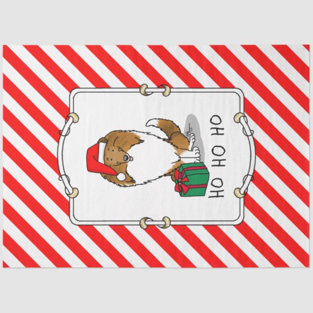 Papel De Seda Pecuária Shetland de Santa Hat (sable) de Natal (Frente )