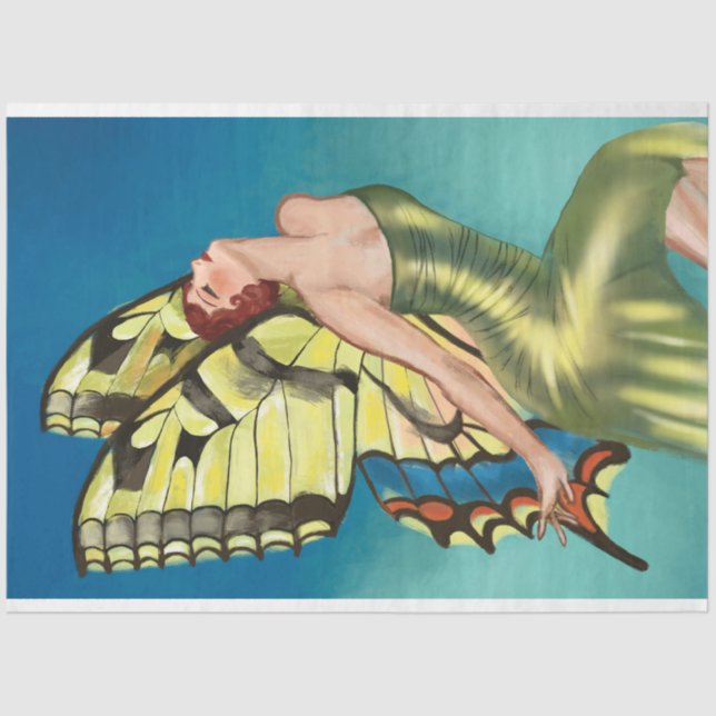 Papel De Seda PEDAÇO Fada WT Benda Fairies Fae Decoupage (Frente )