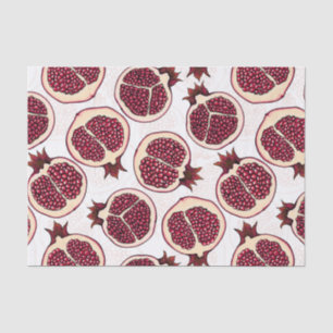 Papel De Seda Pedaços de romã em branco