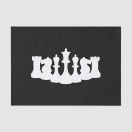 Papel De Seda Pedaços de xadrez clássicos preto e branco